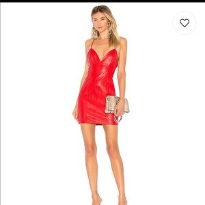Faux leather red Dress💕